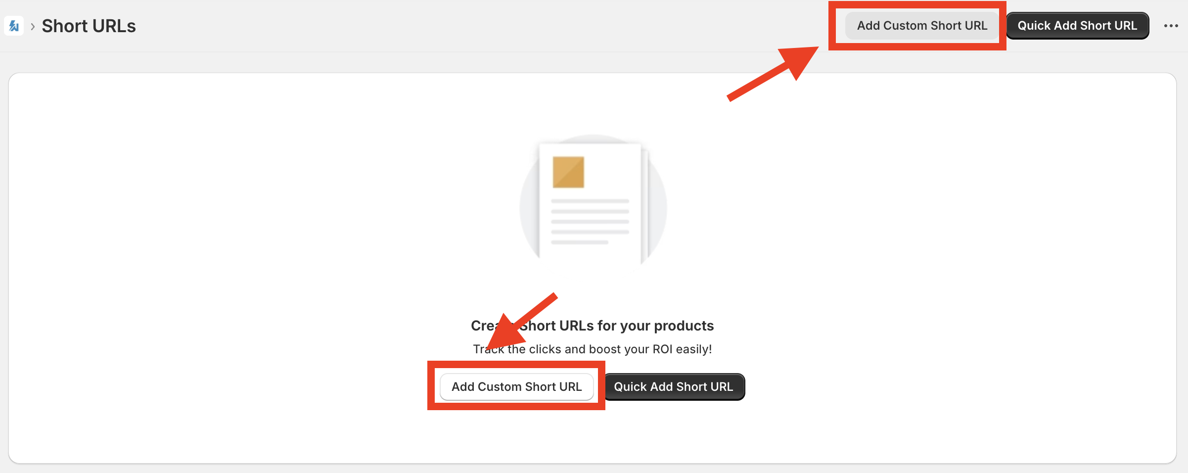 Select custom short url